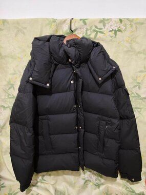 Moncler Black Hooded Puffer Goose Down Jacket